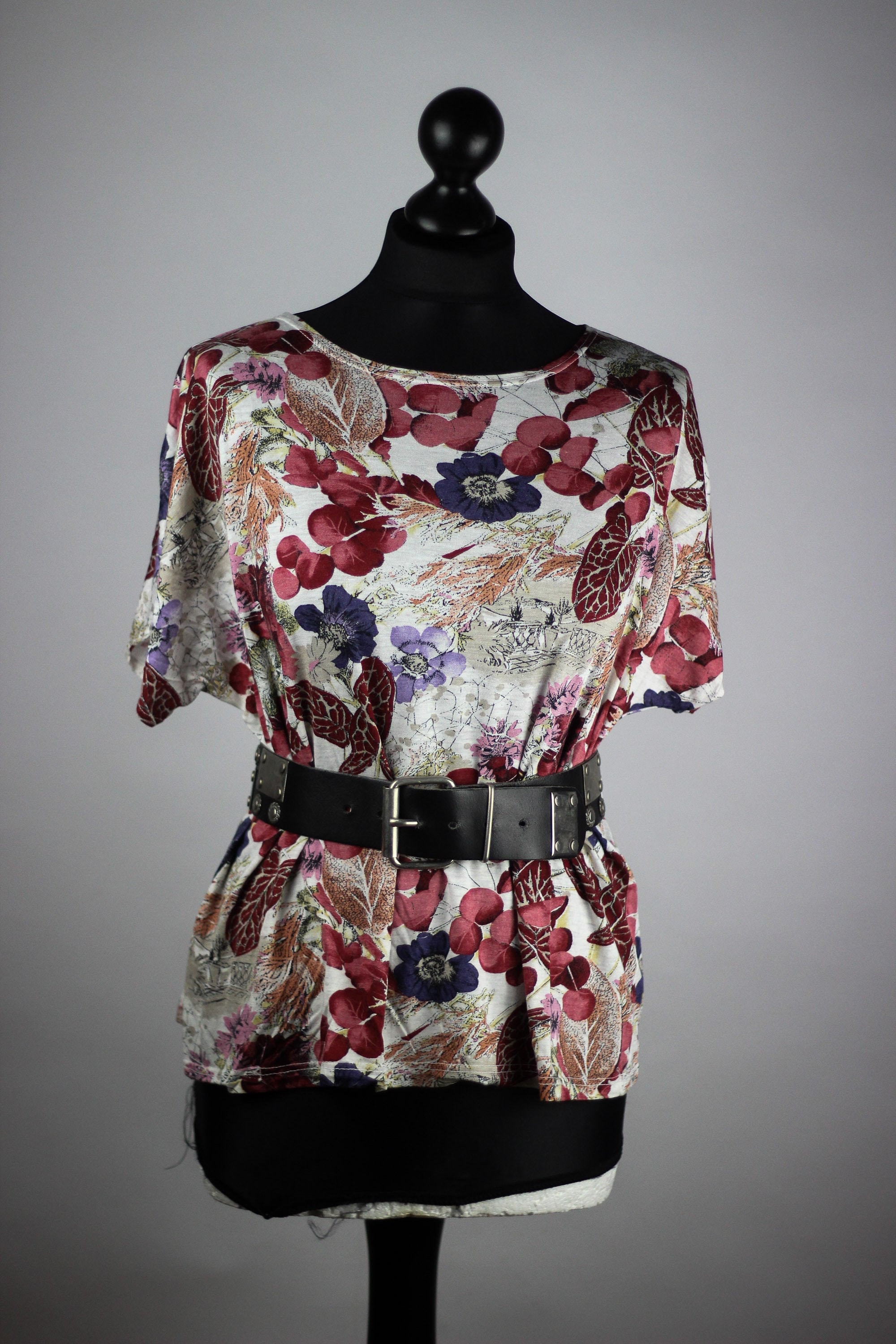 トップス SMALL FLOWER OVER SHIRT Hand-painted Short Oversized