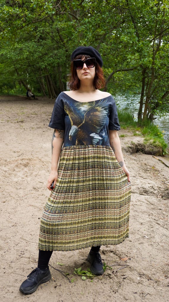 eagle t shirt dress Bold Eagle T-shirt Dress: Bohemian Wildlife Apparel