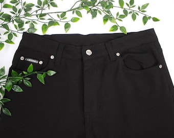 Vintage HUGO BOSS Black Pants 33, Select Line, Highwaisted Fabric Trousers, 90s Designer Clothes