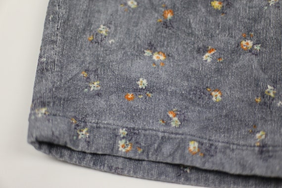 Vintage Blue Corduroy Shorts Floral Pattern M/L, … - image 3