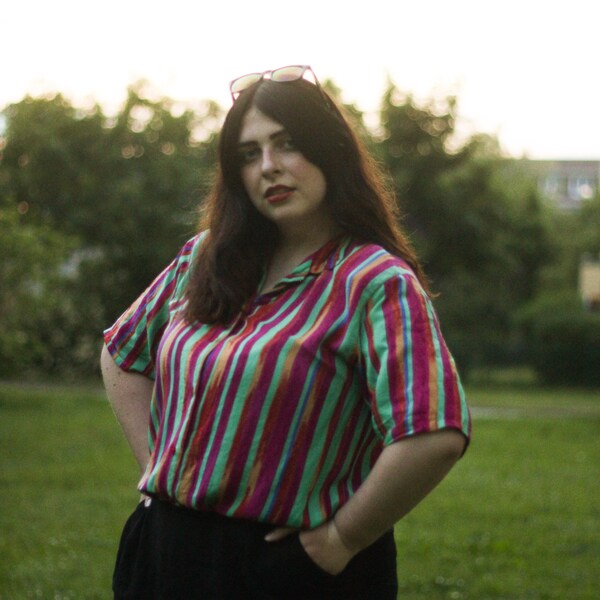 BARLEY SILKY STRIPE BLOUSE