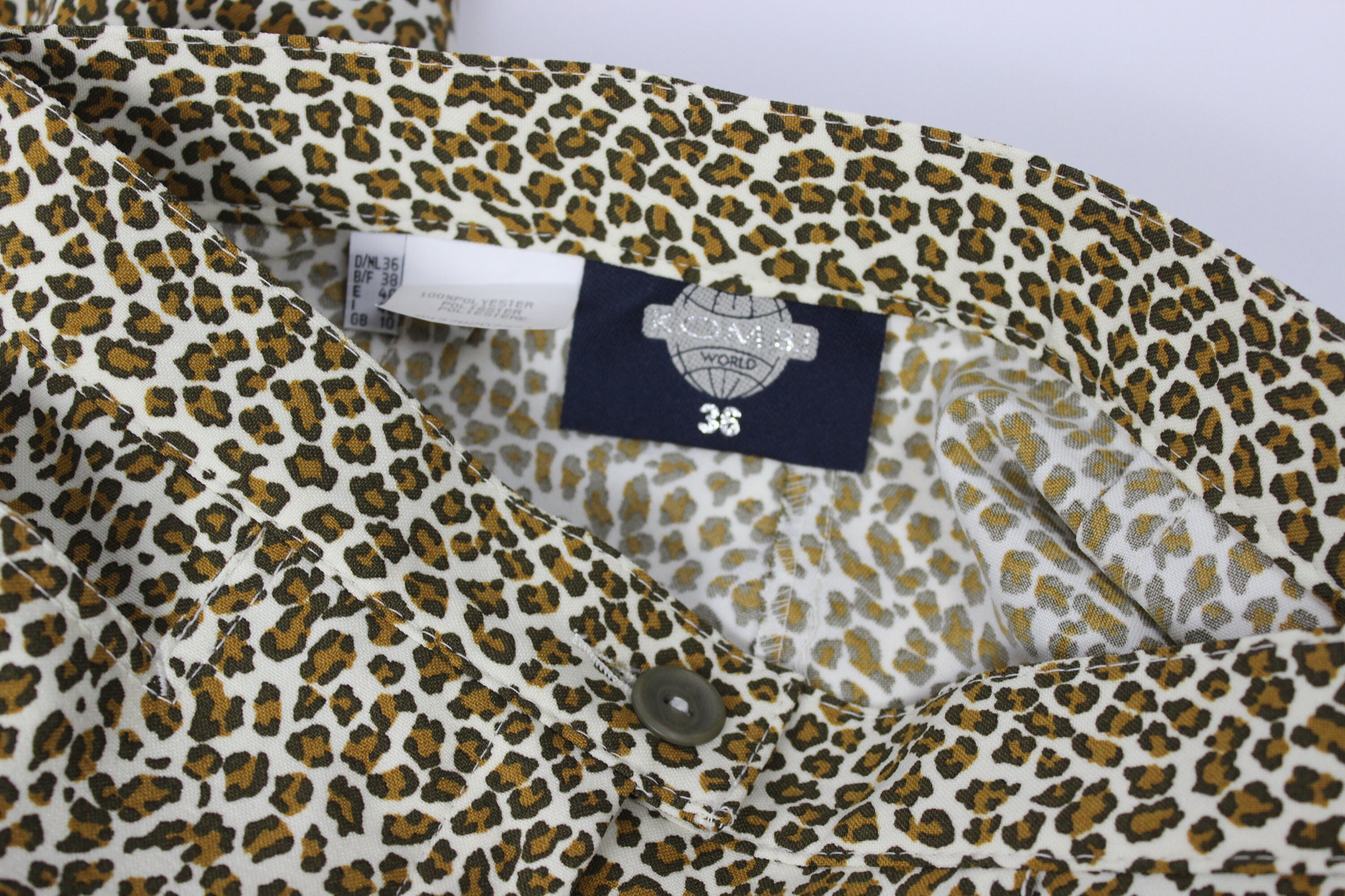 Vintage Leopard Print Highwaist Pants S, Brown Leo Pattern Vintage Leopard Print Highwaist Pants S, Brown Leo Pattern