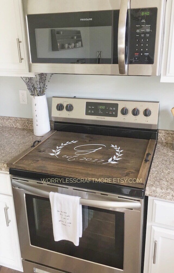 Stove Top Cover Custom Wooden Stove Cover Personalized Stove Etsy