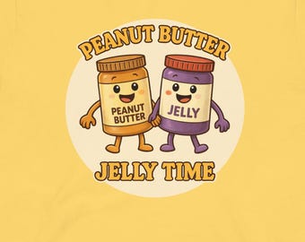 Peanut Butter Jelly Time Shirt, Funny Food Cartoon Tee, Retro Humor T-Shirt