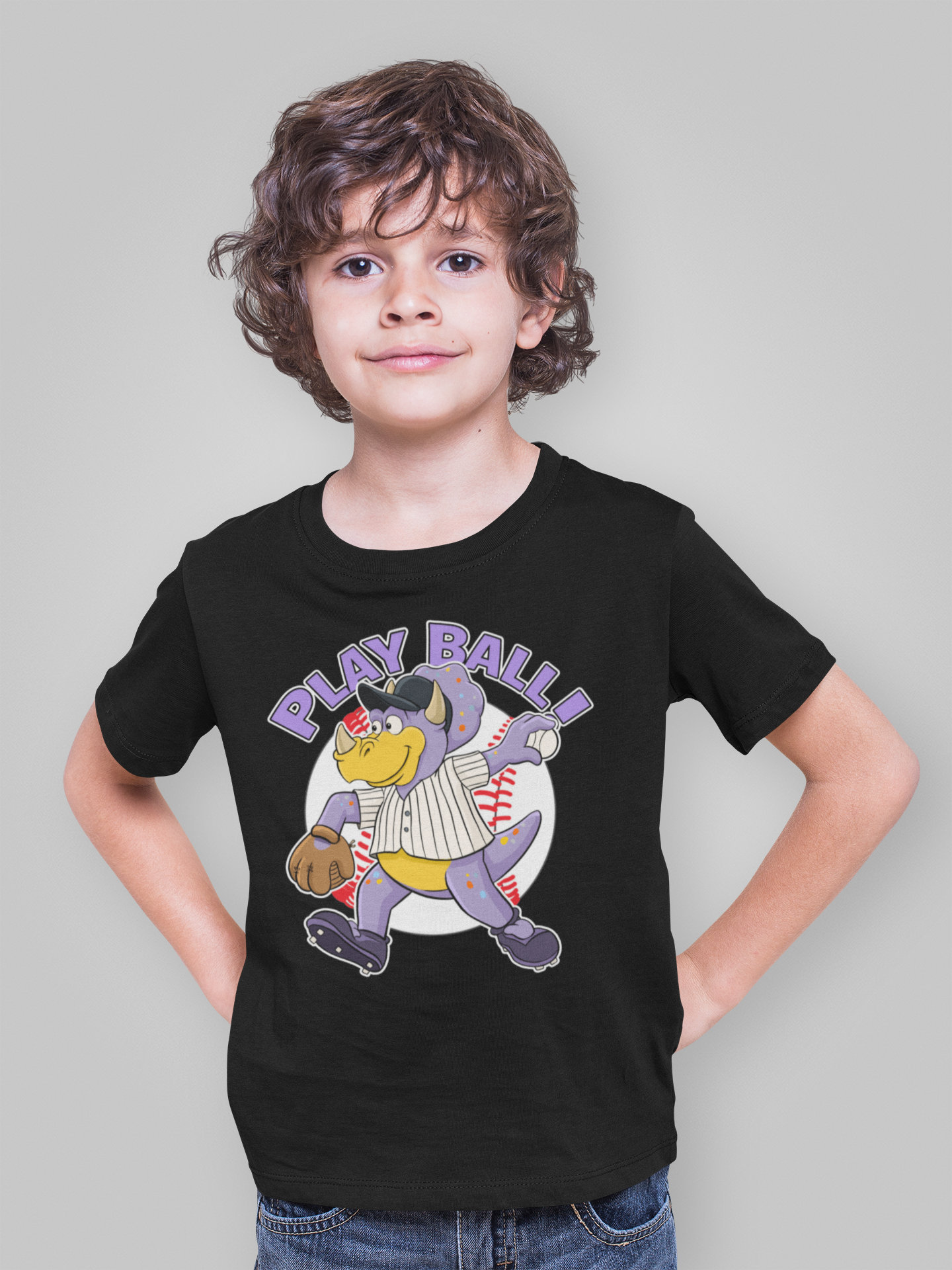 Play Ball Rockies Baseball Mascot Dinger Long Sleeve T-Shirt