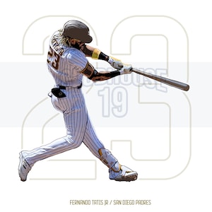 Fernando Tatis Jr Printable Art Portrait Baseball #23 - Digital Download