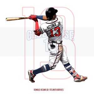 Ronald Acuna Jr Printable Art Portrait Braves Baseball #13 - Digital Download