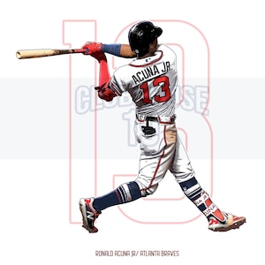 Ronald Acuna Jr Printable Art Portrait Braves Baseball #13 - Digital Download