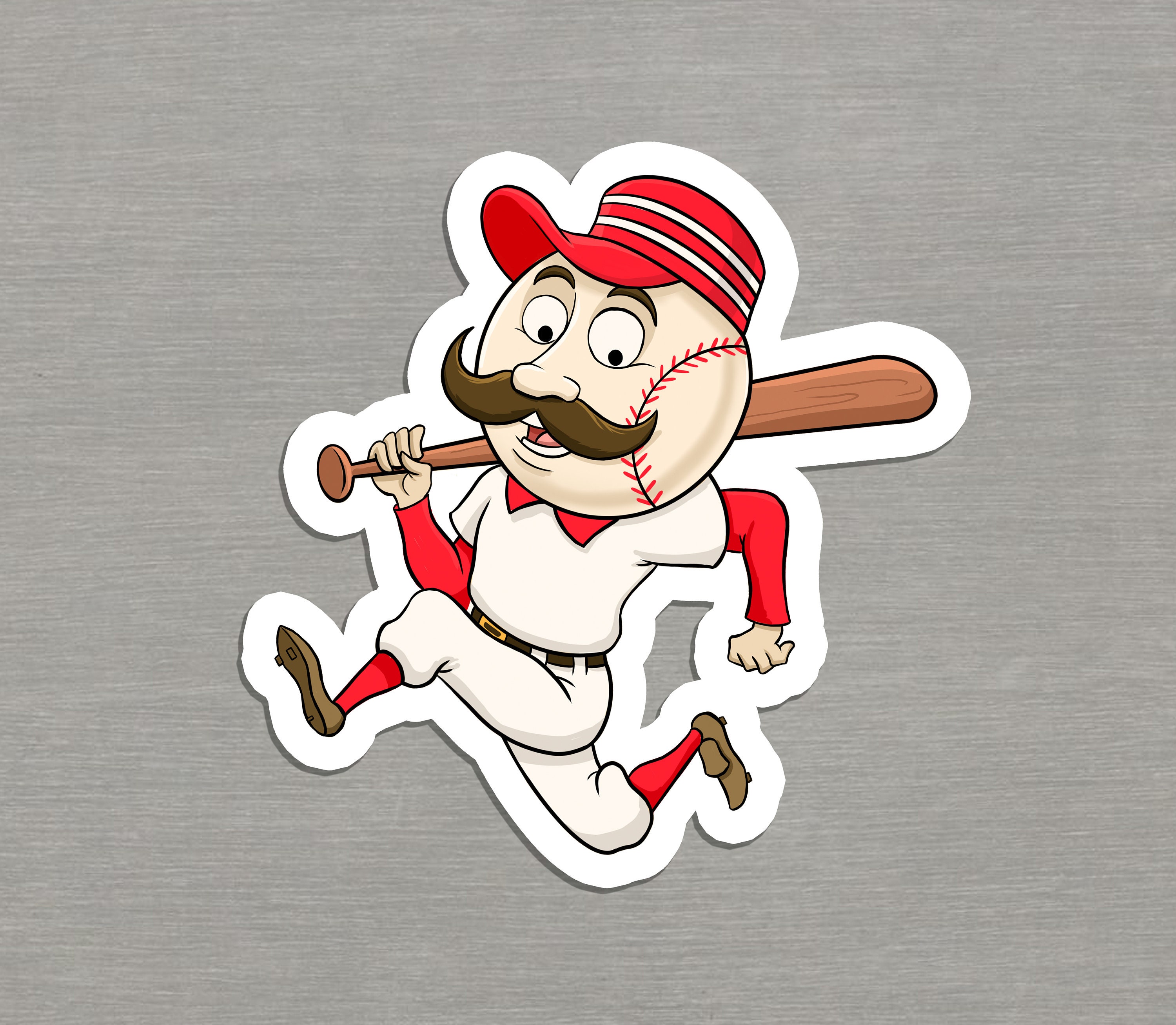 Cincinnati Reds Baseball Mascot Mr Red Bubblefree pegatina Etsy
