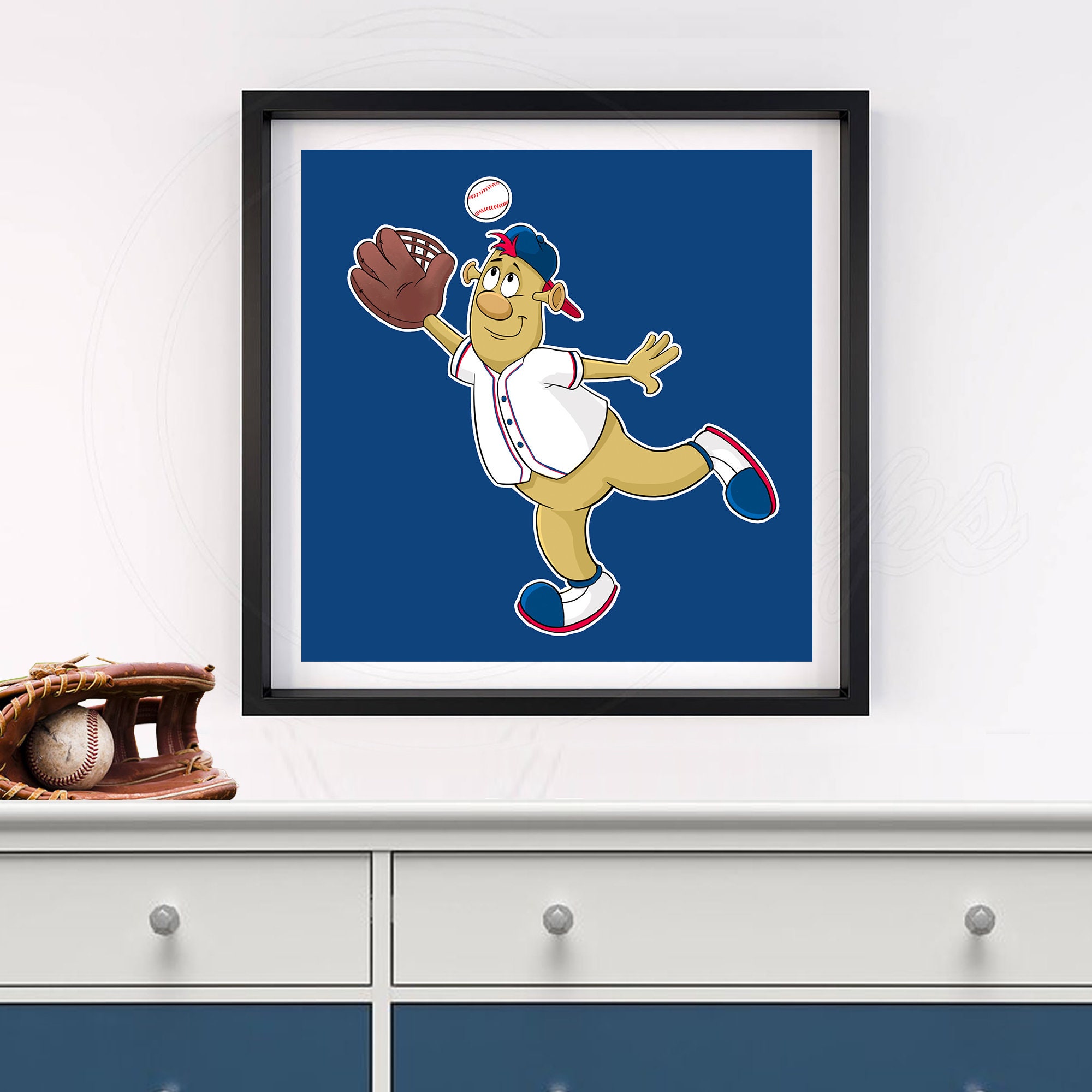 Atlanta Braves Baseball Mascot Blooper Print Room Decoration 