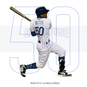 Mookie Betts  Printable Art Portrait Los Angeles Dodgers Baseball #50 - Digital Download
