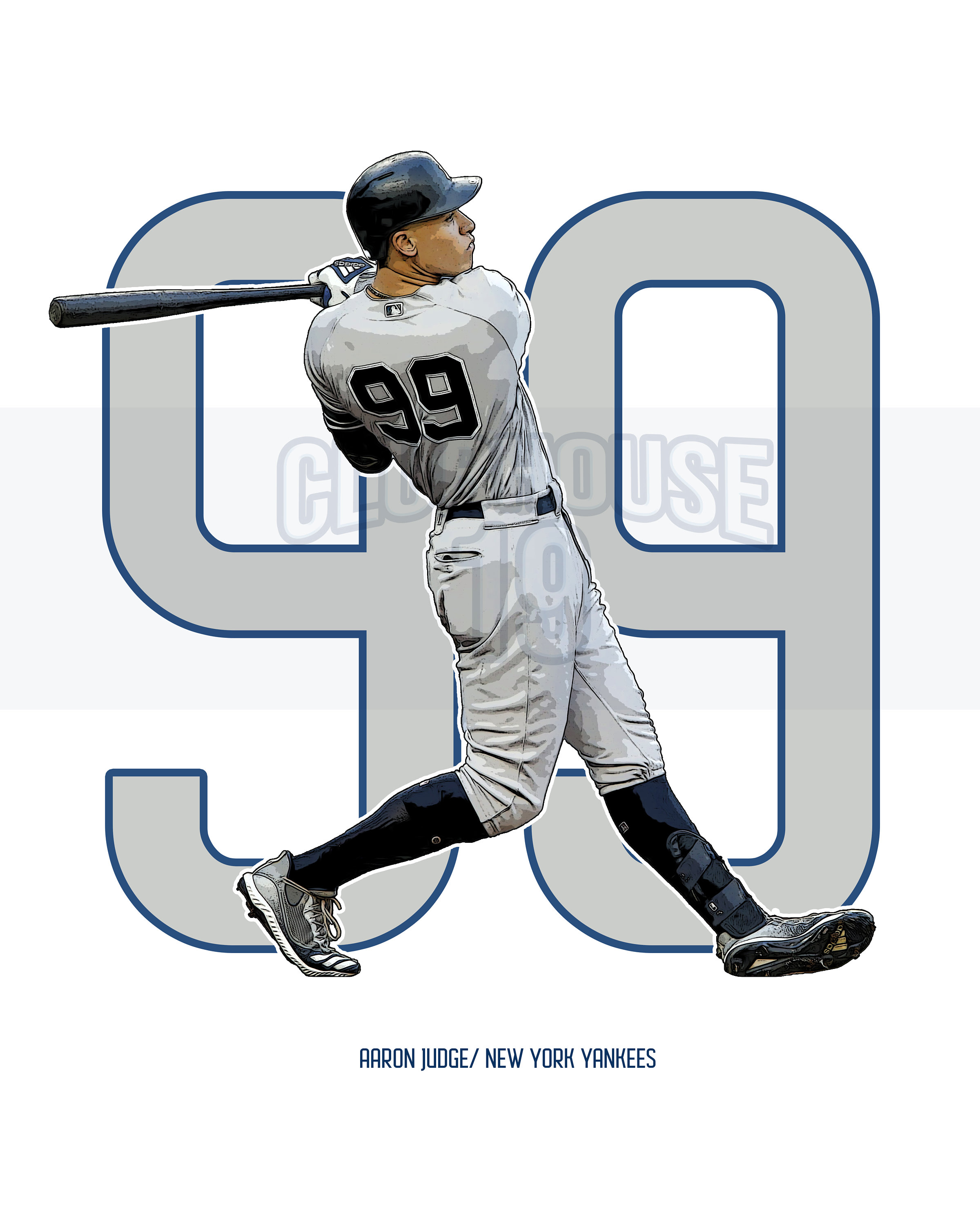 Aaron Judge Printable Art Portrait New York Yankees 99 Digital Download