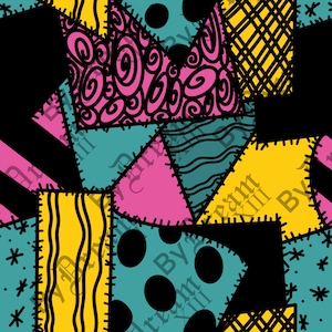 Tissu Sally 3 teintes Bright Nightmare | conception transparente | papier numérique | Halloween