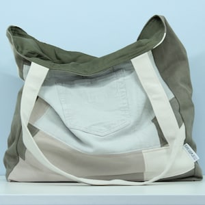 Large Shoulder Bag - Cord (recycled denim / cord trousers, tote style bag, handmade)