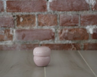 Russel Wright Iroquois Casual Stacking Salt and Pepper Pink Sherbet, Russel Wright, Iroquois Casual, Pink Sherbet, Salt and Pepper, 1950s