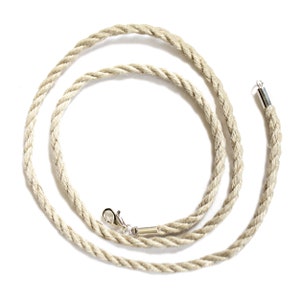 Grey linen rope with Sterling silver clasp by Amberwood Marta Wlodarska