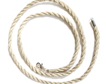 Grey linen rope with Sterling silver clasp by Amberwood Marta Wlodarska