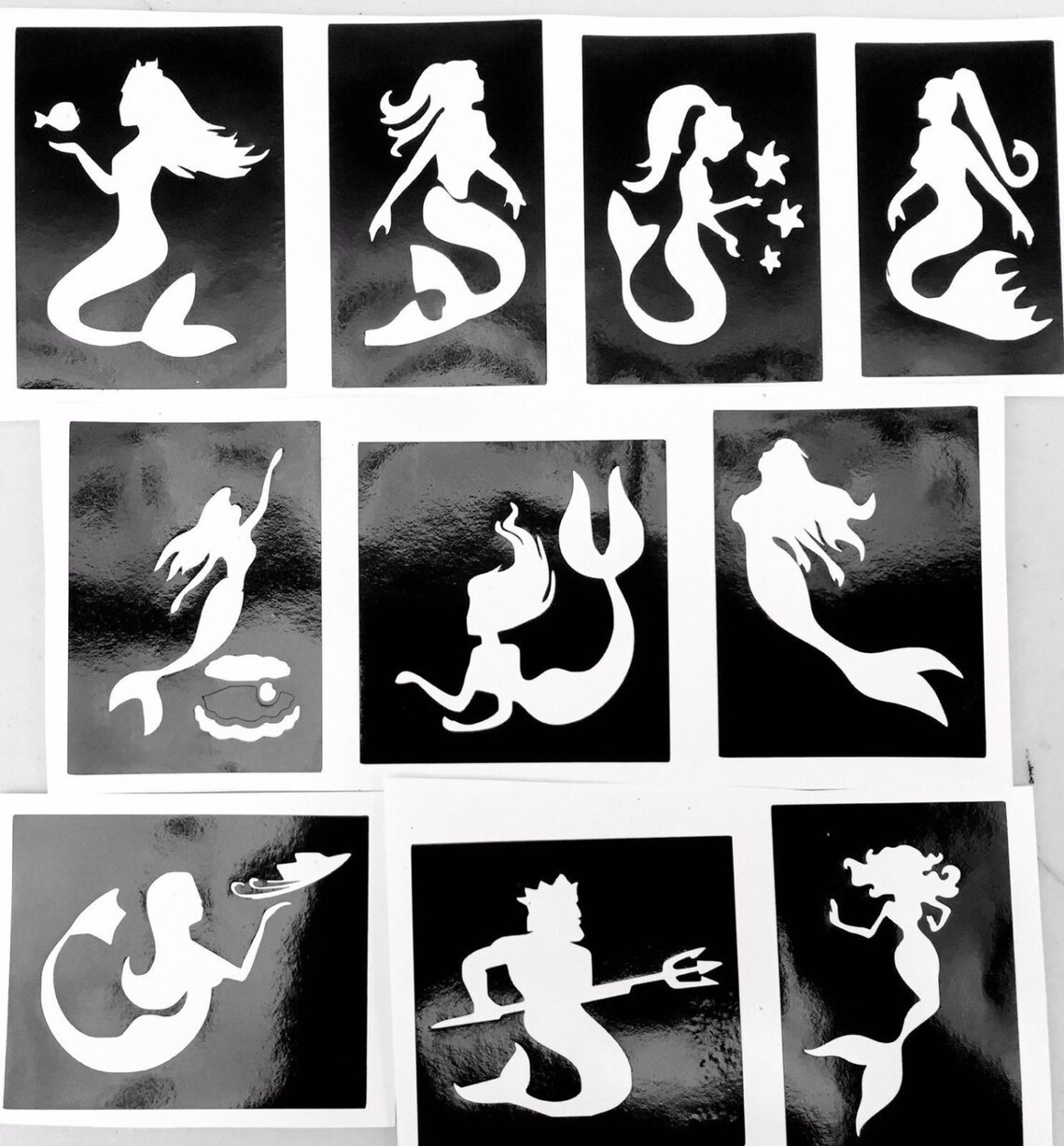 Glitter Tattoo Schablonen Meerjungfrau Meermann Pack - Etsy.de