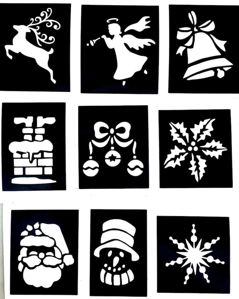 Glitter Tattoo Stencils Christmas Pack Professional Quality 3 Etsy UK