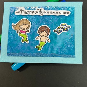 Blank Inside Mermaid for Each Other Card