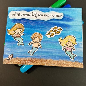 Blank Inside Mermaid for Each Other Card
