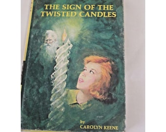 Vtg Nancy Drew El signo de la vela retorcida #9 c. 1968 Libro HC