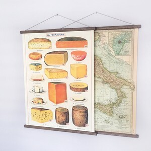 Affiche vintage du tableau scolaire Cheese La fromagerie