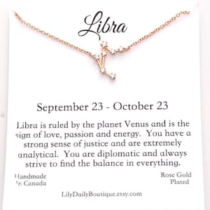 Libra crystal necklace, Libra Constellation Necklace, zodiac necklace, celestial jewelry, sweet 16 gifts from aunt, mom birthday gift