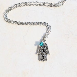 Hamsa Necklace For Women, Protection Necklace For Girlfriend, Meaningful Necklace For Mom, Kaballah Jewelry, Mindfulness Gift, Personalized