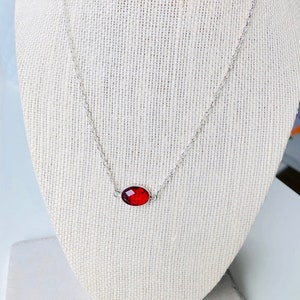 Collana di cristallo rosso rubino, luglio nascitacollana regali per il regalo di mamma da figlia, gioielli da damigella d'onore rossa, dolce 16 regali per le ragazze, meglio