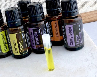 Clary Sage Essential Oil Sample Bottle Aromatherapy gift, Self Care Favors For Baby Shower Giveaway Gifts, Wellness Favors, Event Favors