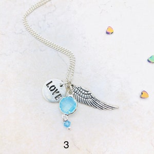 Angel Wing Necklace, Protection Necklace for grandma, Mom birthday gift from daughter birthday gifts, IN LOVING MEMORY Miscarriage Necklace
