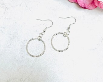 Small Hoop Earrings sterling silver hoop earrings, simple earrings hypoallergenic hoop, teenager jewelry, daughter birthday gift from mom