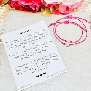 first day of school kindergarten bracelet, mom and daughter bracelets, separation anxiety bracelet, anxiety relief bracelet, preschool gift