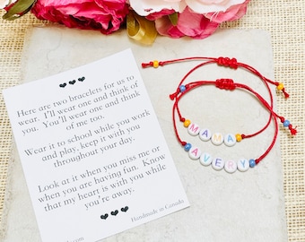 Aangepaste naamarmband voor kinderen, armband scheidingsangst, moeder, vader en dochter armbanden, gepersonaliseerde armband voor koppels, oma cadeau