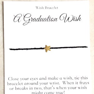 graduation party favors 2024 graduation wish bracelet, high school graduation gift for students from teacher, custom string bracelet, star