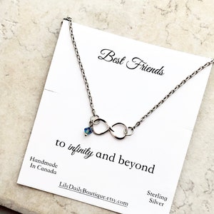 Best Friend Necklace Sterling Silver Infinity Necklaces for women, Friendship Necklace, Best Friend Birthday Gifts for her, best sellers