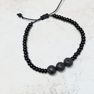 Bracelet Rakhi moderne pour frère, carte Raksha Bandhan, bracelet en pierre de lave pour homme, Rakhi pour frère, bracelet d'aromathérapie, premier rakhi