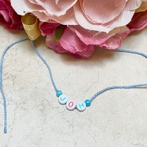 Pulsera de nombre PERSONALIZADO para niños, pulsera de letra personalizada para niños, pulsera inicial para niñas, pulsera de regreso al cole, primer día de