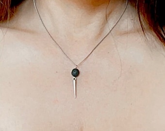 Collana Spike in argento per le donne, collana diffusore di olio essenziale, collana di aromaterapia gioielli diffusore, gioielli taglienti, regalo di compleanno della mamma