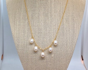 pearl drop necklace gold bridal necklace, wedding jewelry for bridesmaids, June birthstone necklace gifts, Mothers Day Gift from daughter