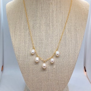 pearl drop necklace gold bridal necklace, wedding jewelry for bridesmaids, June birthstone necklace gifts, Mothers Day Gift from daughter