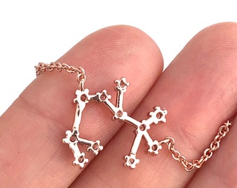 Clearine Collana Sagittario In Argento 925 Con Zirconi Rosa-oro, Ciondolo Zodiacale, Regalo Con Panno - 3