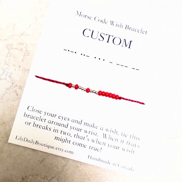 Custom Morse Code Bracelet, red string bracelet for girlfriend, best friend birthday gift, unique gifts for women, boyfriend birthday gift