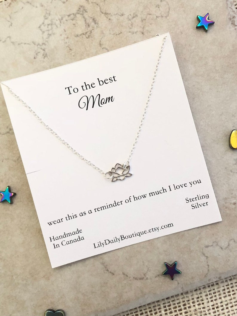 Lotus Necklace Meaningful Necklace,Everyday Necklaces For Women,Mom Birthday Gift Sterling Silver Lotus Flower Necklace Best Mom Necklace