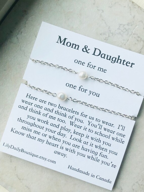 Mothers Day Gifts for Mom Gifts Mother Daughter Bracelets Mommy and Me  Heart Mat
