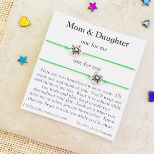 BACK to school Mom and daughter bracelets First day of school Mommy and me bracelet set of 2, separation anxiety bracelet, kindergarten gift