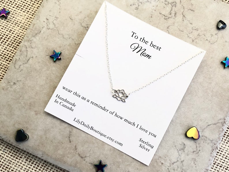 Lotus Necklace Meaningful Necklace,Everyday Necklaces For Women,Mom Birthday Gift Sterling Silver Lotus Flower Necklace Best Mom Necklace
