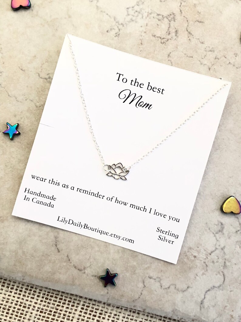 Lotus Necklace Meaningful Necklace,Everyday Necklaces For Women,Mom Birthday Gift Sterling Silver Lotus Flower Necklace Best Mom Necklace