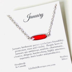 January Birthstone Necklace For Women, Ruby Red Crystal Necklace, girlfriend birthday gift, Mothers Day Gift from daughter, sweet 16 gifts